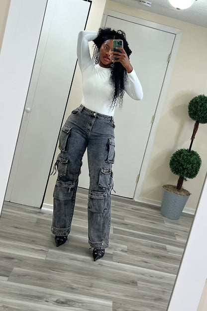 ''FANCY POCKETS'' CARGO JEANS