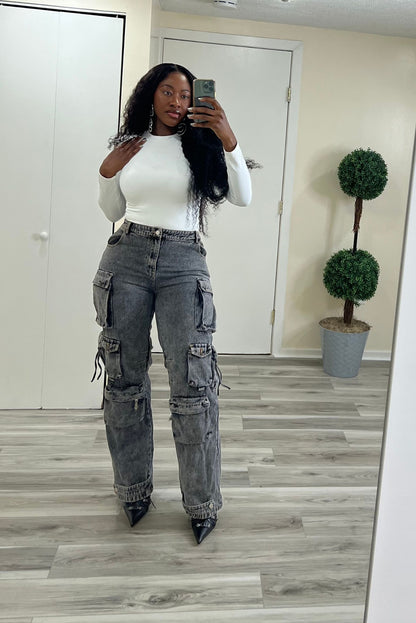 ''FANCY POCKETS'' CARGO JEANS