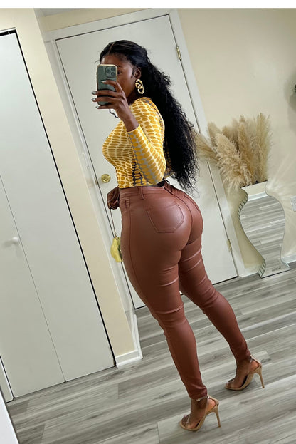"PAINTED ON" LEATHER PANTS
