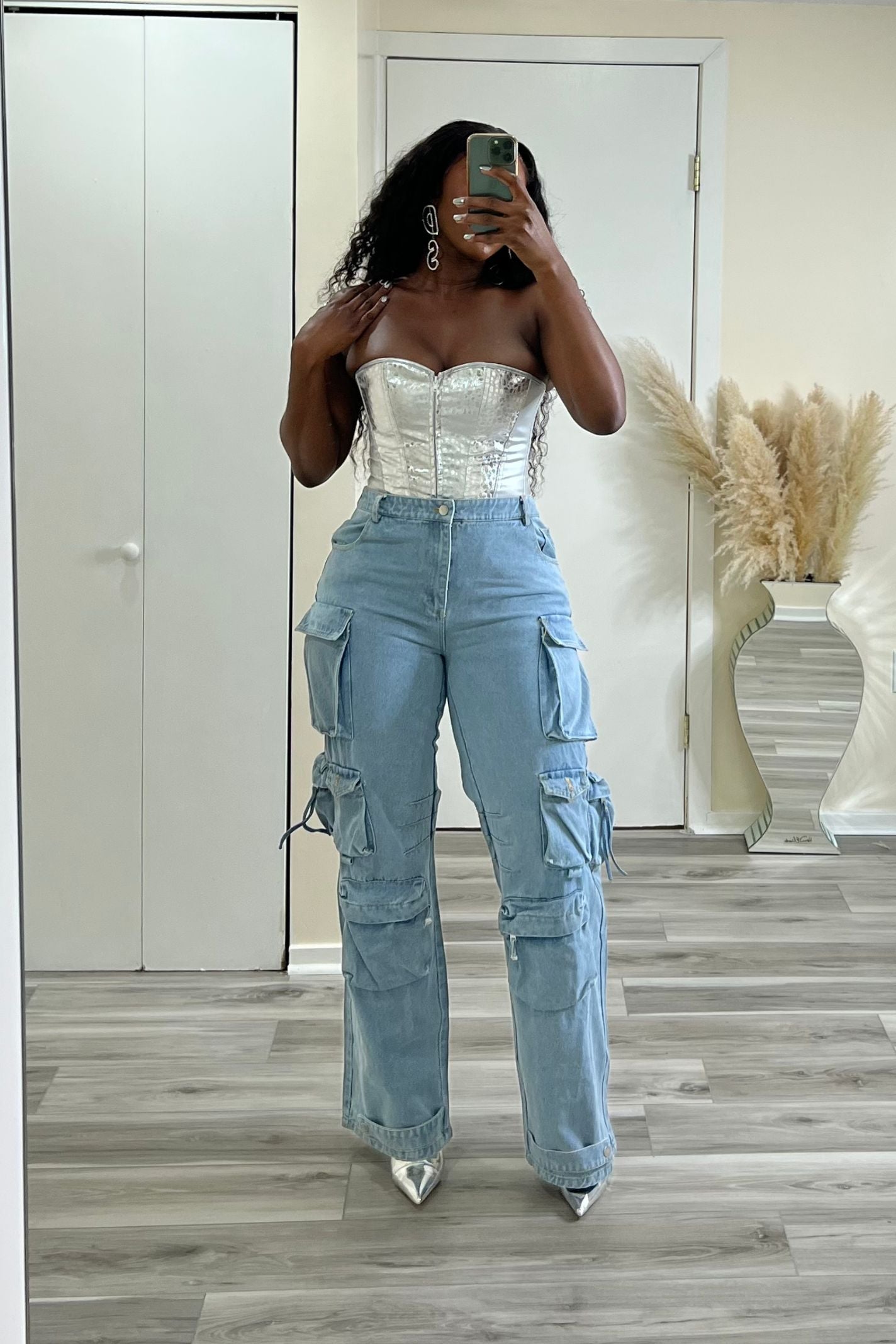 ''FANCY POCKETS'' CARGO JEANS