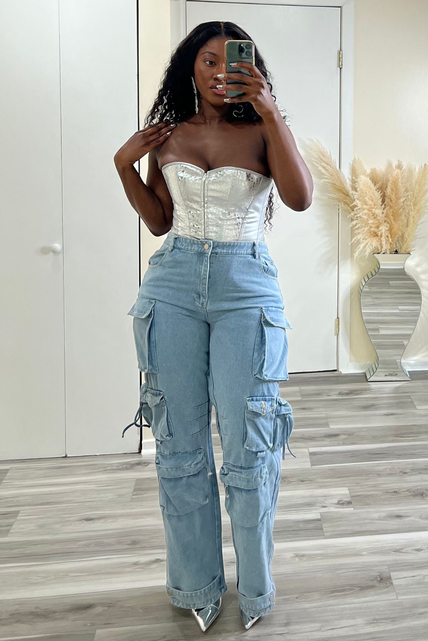 ''FANCY POCKETS'' CARGO JEANS
