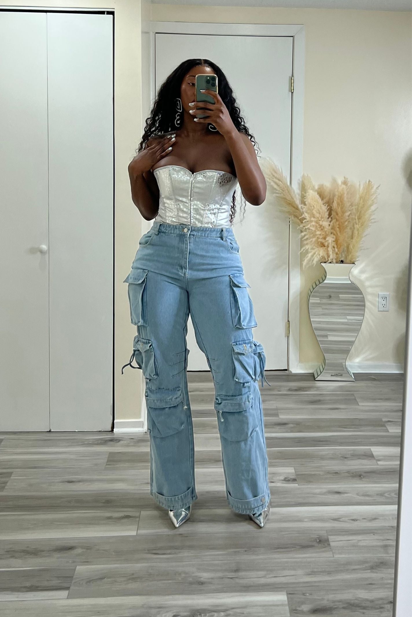 ''FANCY POCKETS'' CARGO JEANS