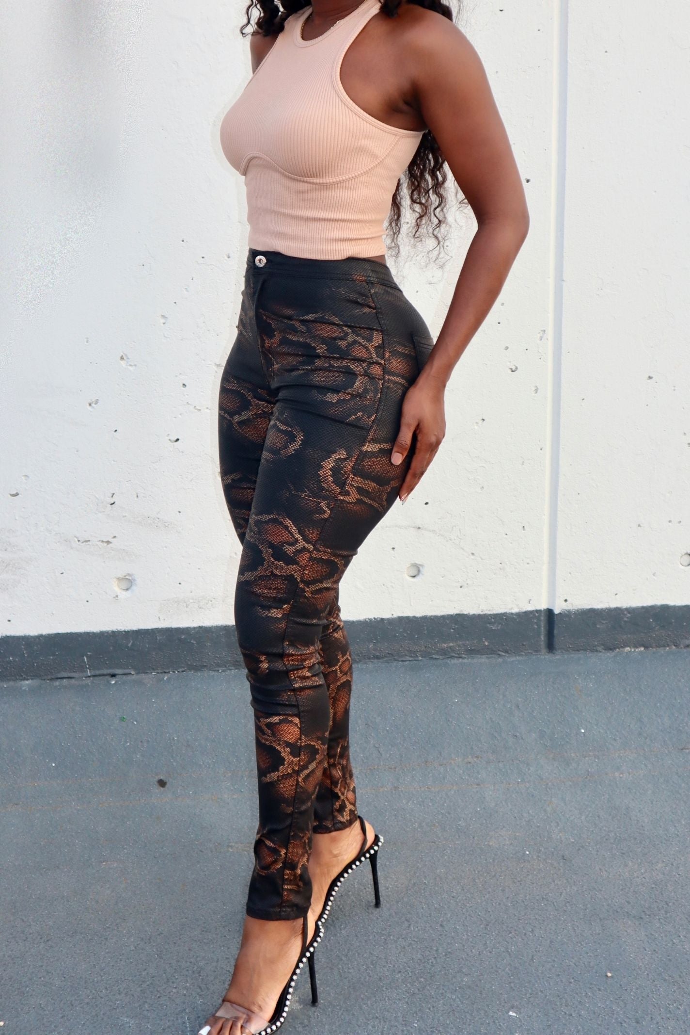 "Never Snaky" Coated Jeans - StylePurch